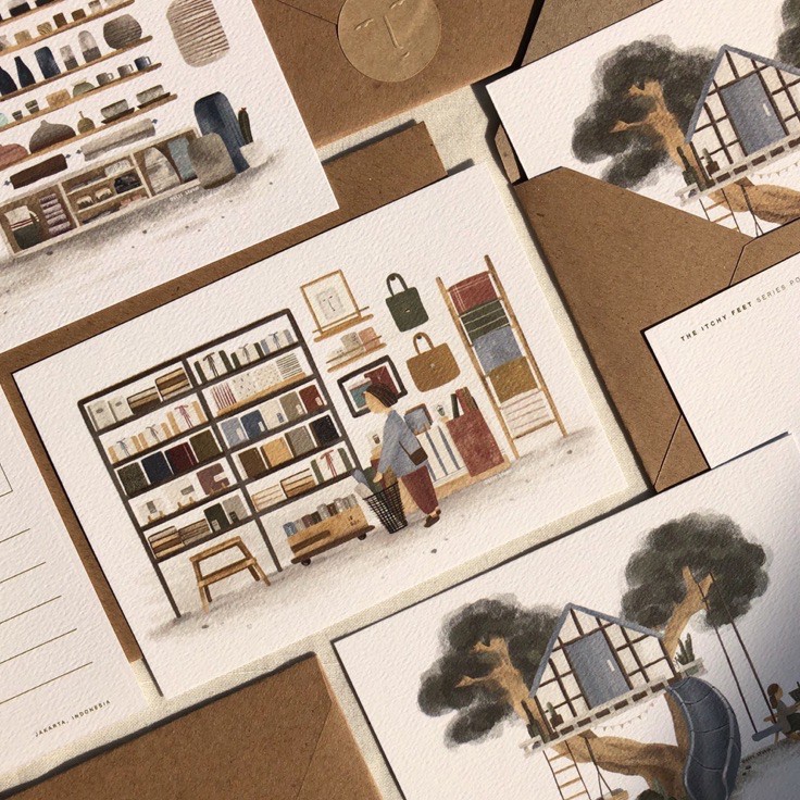 

FG2 The Itchy Feet Postcard with Brown Envelope