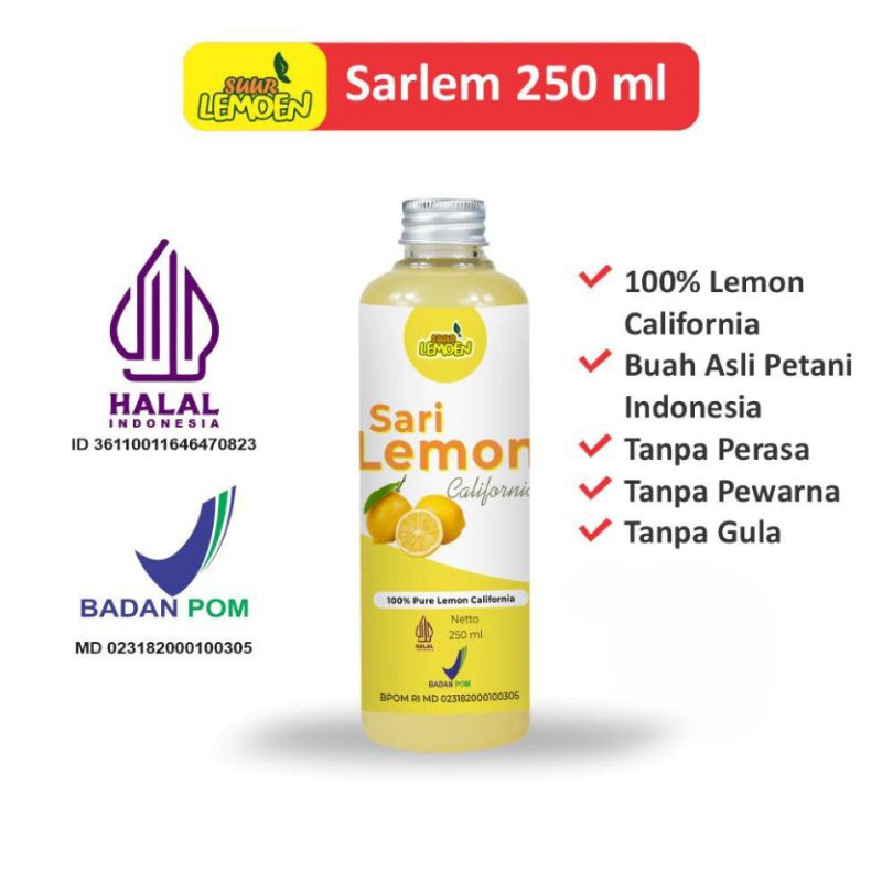 

SARI LEMON 250 ML 100% SARI LEMON CALIFORNIA MURNI Merk SUUR LEMOEN JUS UNTUK DIET - OBAT DIET SARI LEMON