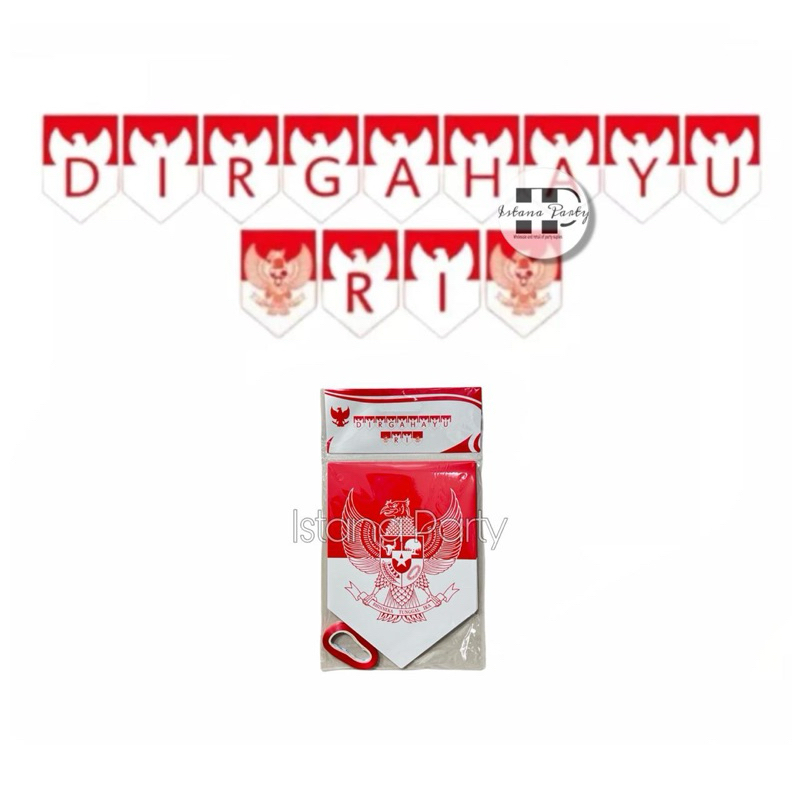 banner dirgahayu Ri / bunting flag Hut Ri / banner 17 agustus garuda