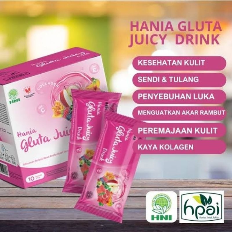 HANIA GLUTADRINK HNI ORI BPOM, MINUMAN KOLAGEN DAN GLUTATHIONE