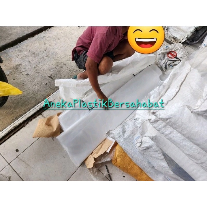 

plastik PE jumbo bag 120x150cm tebal (08) , plastik dalaman goni , plastik ikan , plastik koper