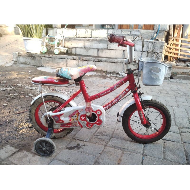 SEPEDA BEKAS UK 12" CEWEK / SEPEDA ANAK UNTUK BELAJAR SECOND UKURAN 12 INCH / SEPEDA CEWEK REPAINT (