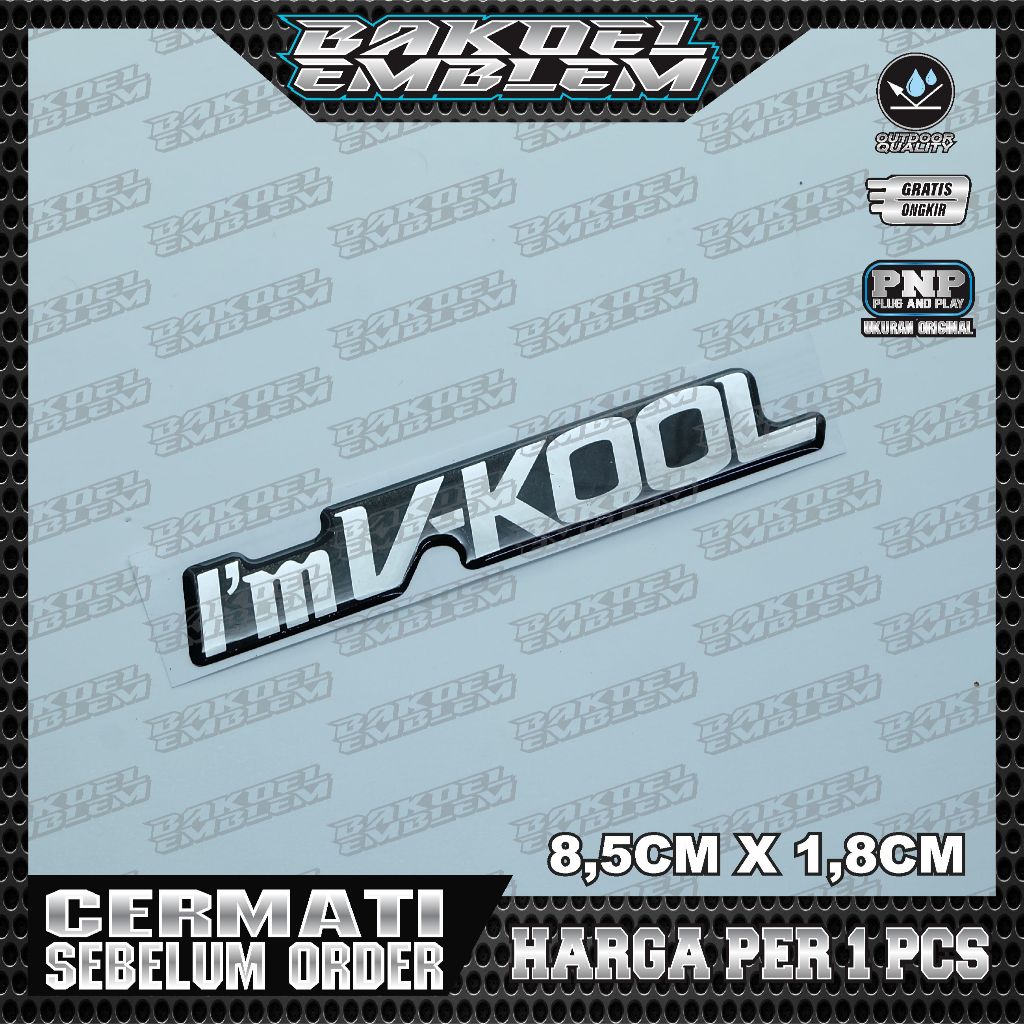 EMBLEM KACA FILM I'M VKOOL, EMBLEM TIMBUL KACA FILM I'M VKOOL, I'MVKOOL