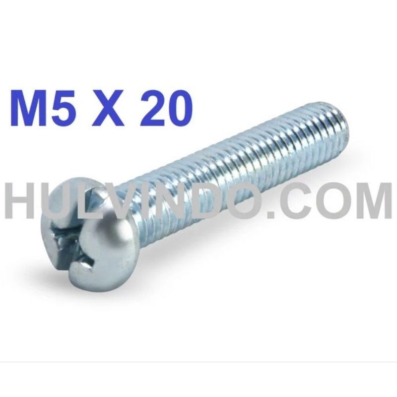 Baut JP M5 X 20 / Baut m5x20 obeng (isi 100)