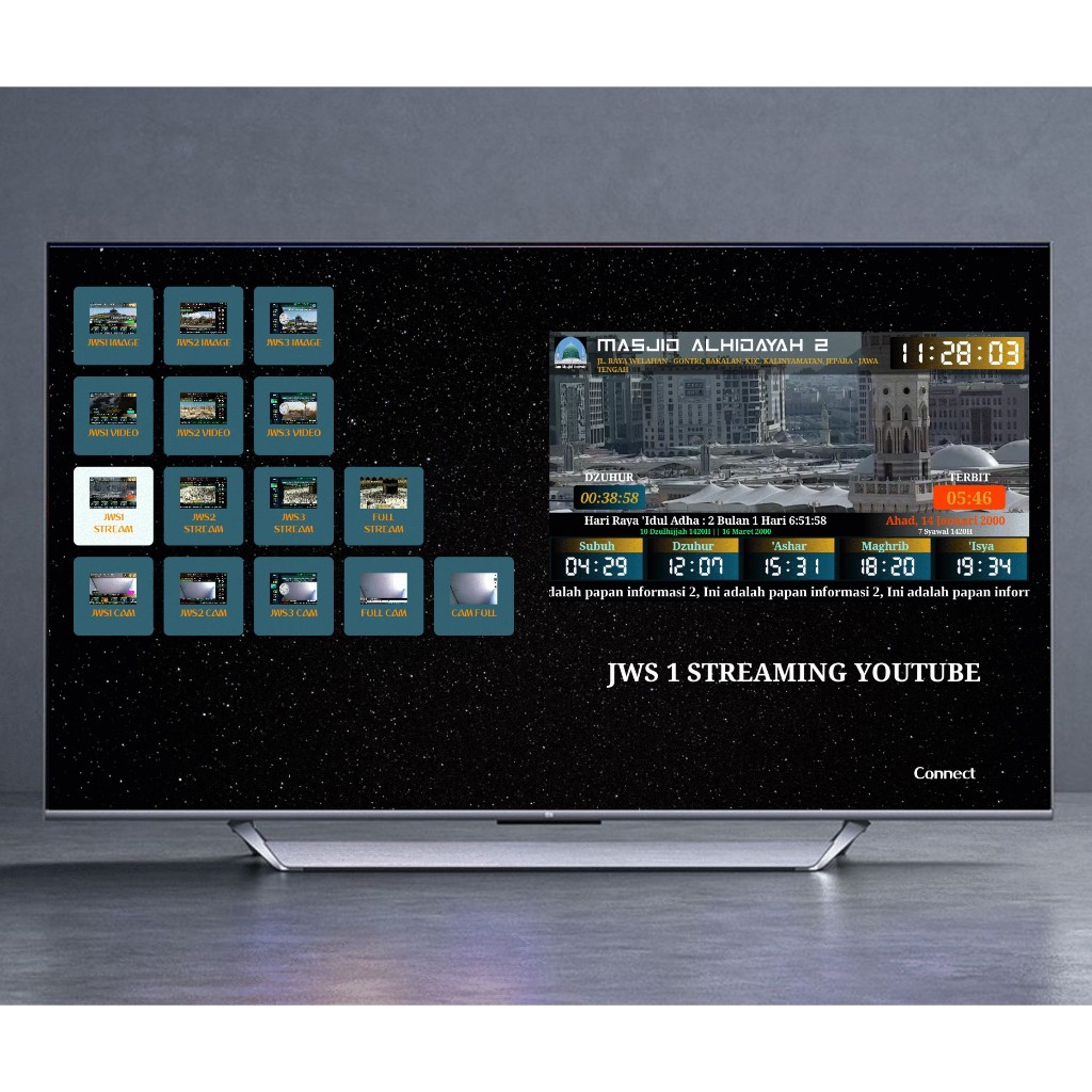 Jam Waktu Sholat JWS TV Pro