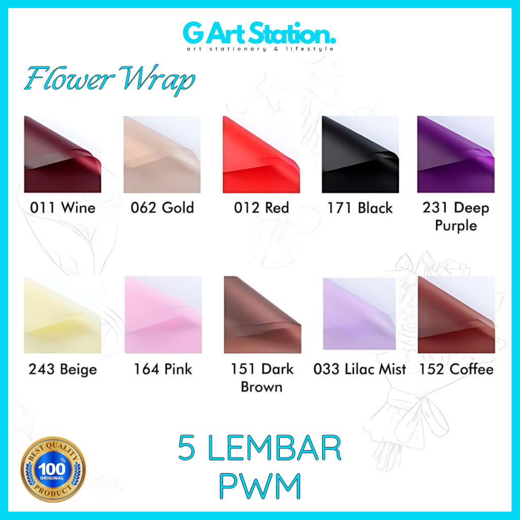 

[ 5 LEMBAR ] Kertas Flower Wrapping / Flower Wrap Paper Cellophane / Flower Bouquet - 021B / 051B