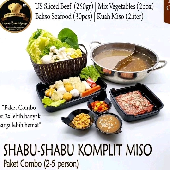 

Paket Shabu Shabu Komplit Combo Miso 2-5 org Halal (Steamboat/Hotpot/Suki)