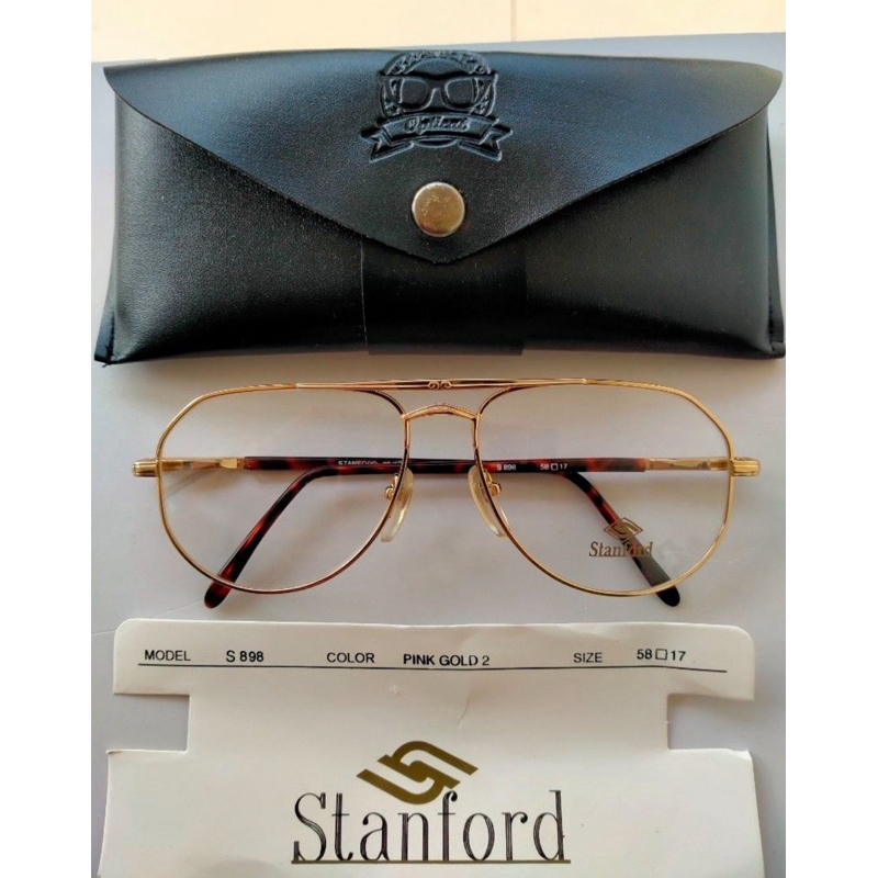 Vintage frame/Vintage Sunglasess 80s Brand: STANFORD 22KGP Size: 58-17 Full tag logo brand