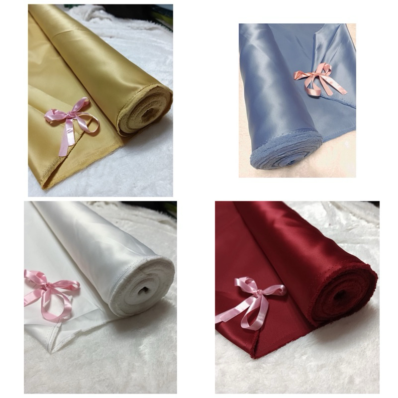 MURAHKain satin bridal premiyum/bahan daches bahan gaun,long dress bidang 1,5m