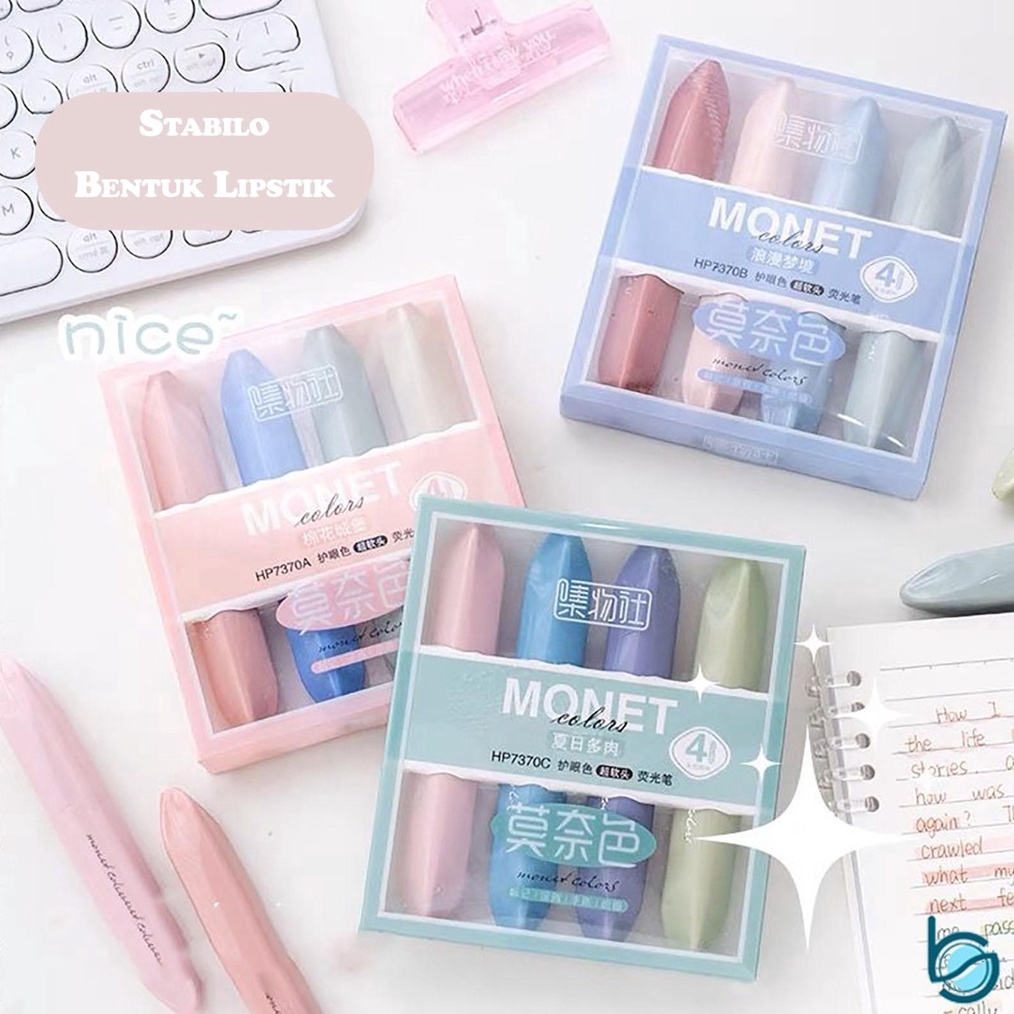 

Stabilo Bentuk Lipstick 4pcsBox Soft Tip Stabilohighlighter Best Stationary KODE I1D5