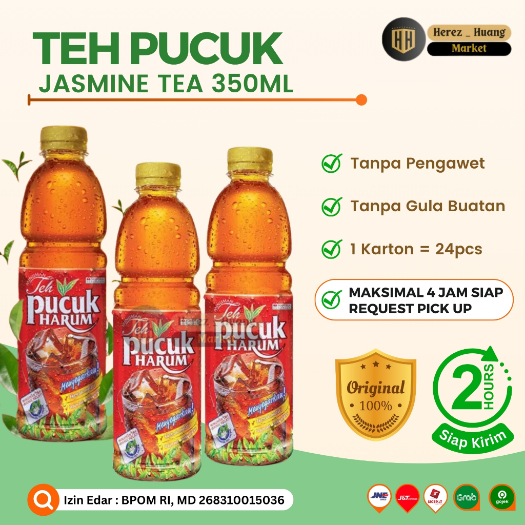 

TEH PUCUK HARUM JASMINE TEA 350ml, Minuman Teh 1 Dus / 1 Karton Isi 24 Pcs @350ml