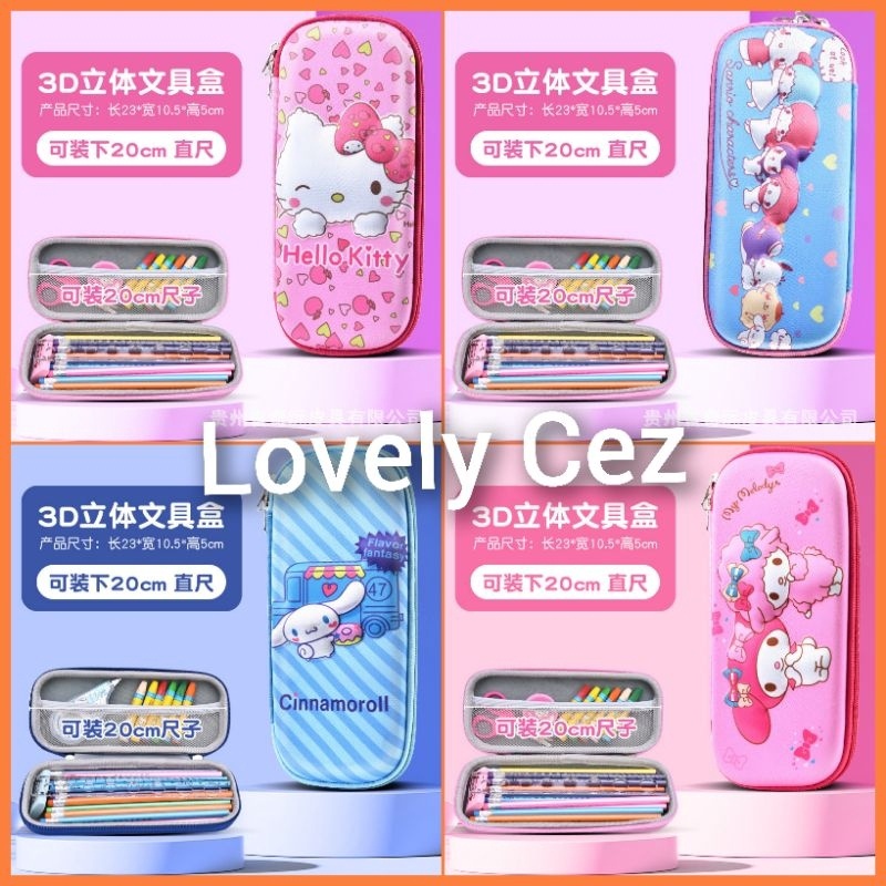 

HOT PROMO Pencil Case 3D Timbul Karakter Cinnamon Roll Morol Kuromi Karakter Lucu Kucing Kotak Pensil 3D Timbul