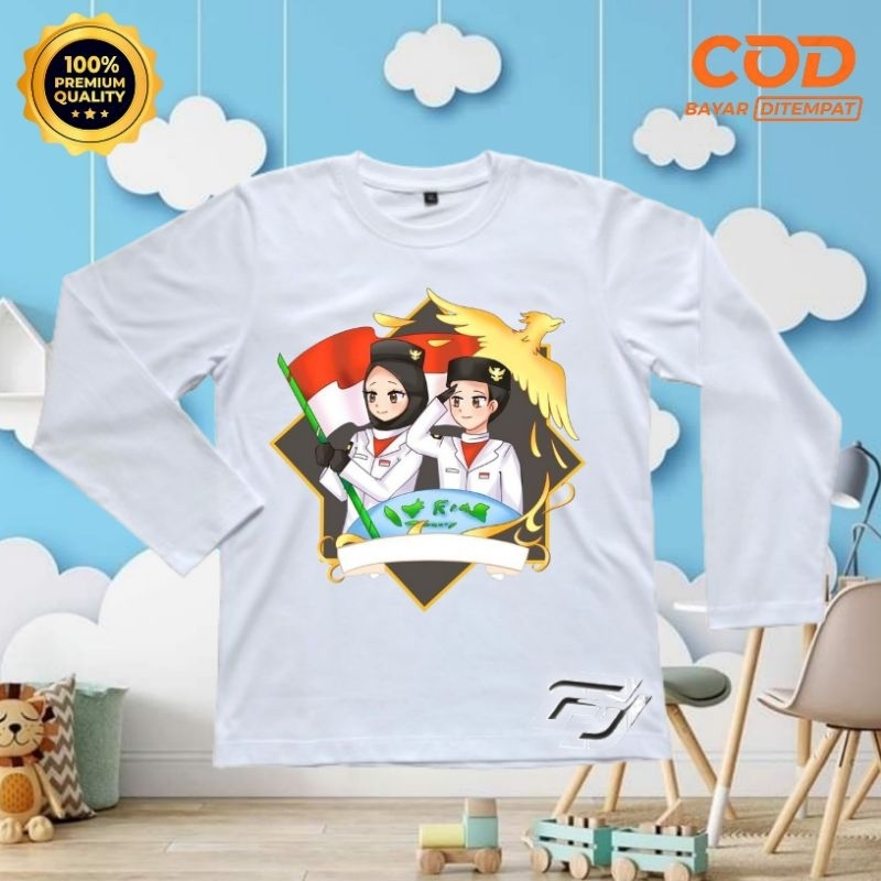 BAJU ANAK KAOS ANAK 17 AGUSTUS LENGAN PANJANG