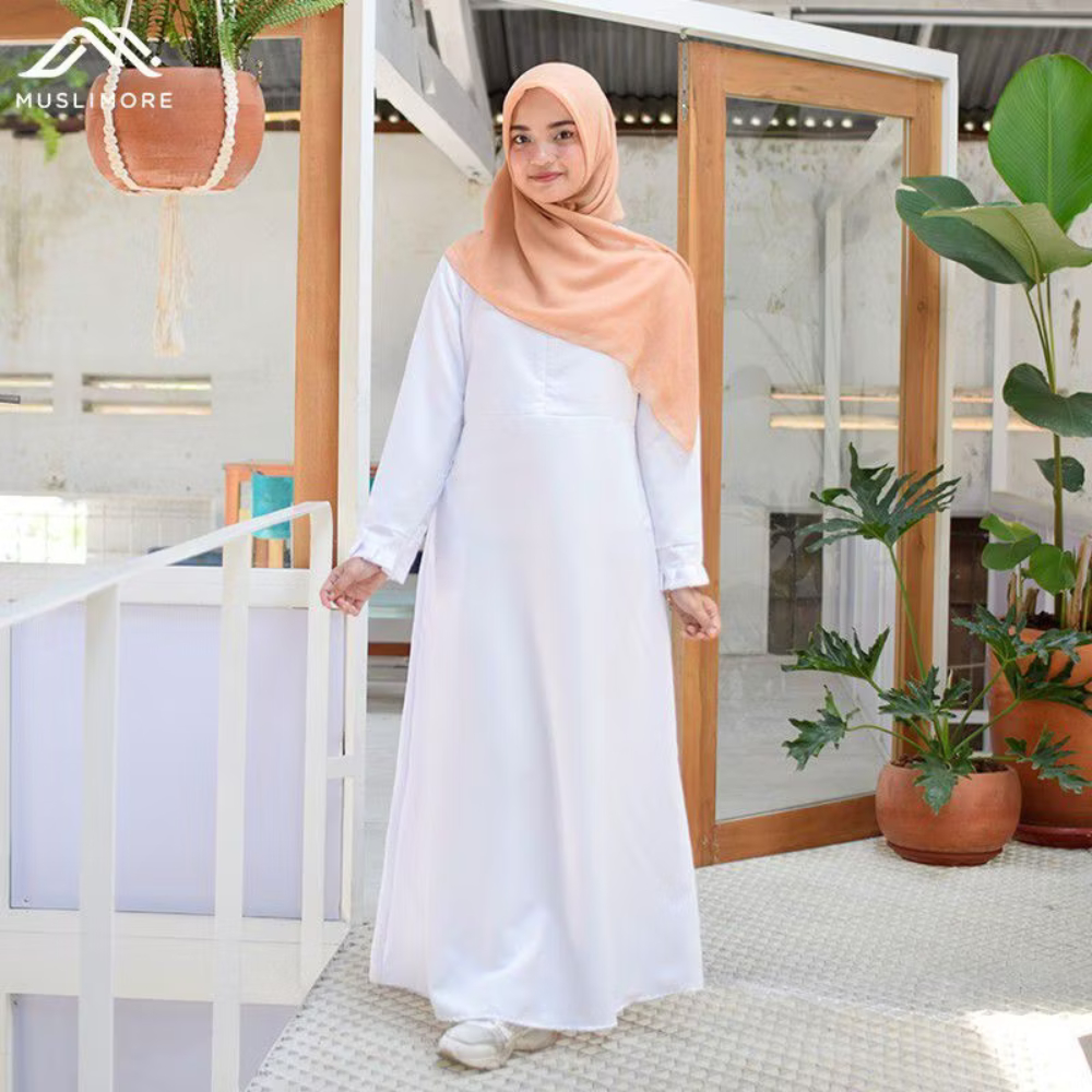 Baju Muslim Polos Simple Dewasa Baju Gamis Dewasa Fit To L Bahan Crinkle airflow Terbaru