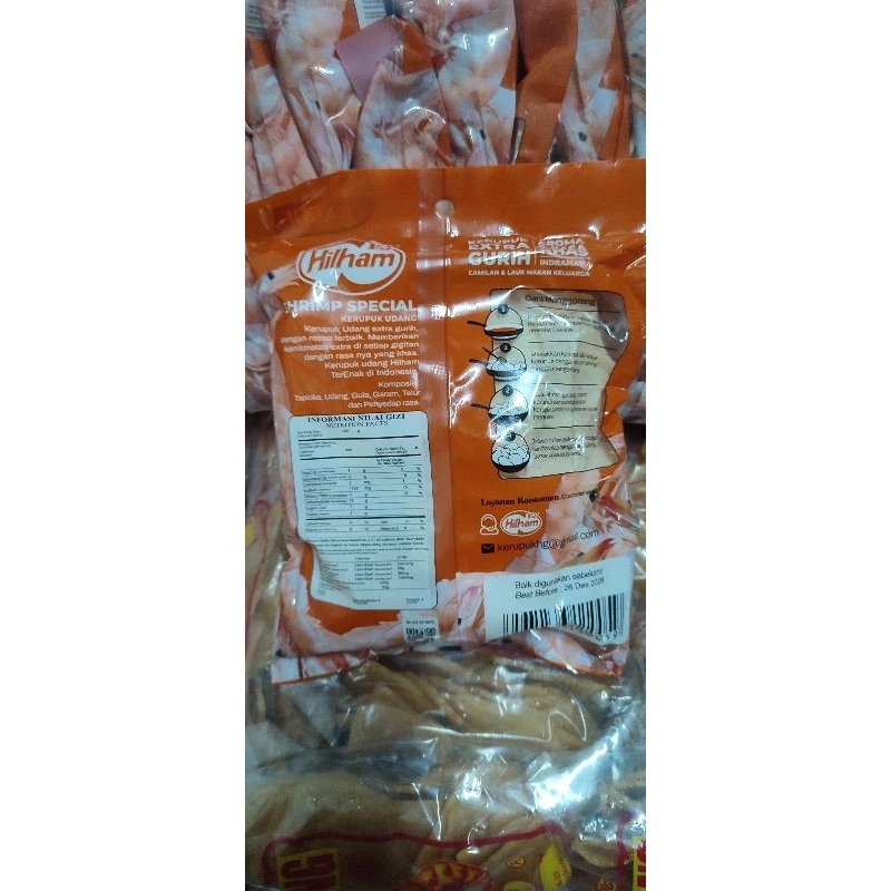 

kerupuk udang Hilham 2 Gajah 250gr