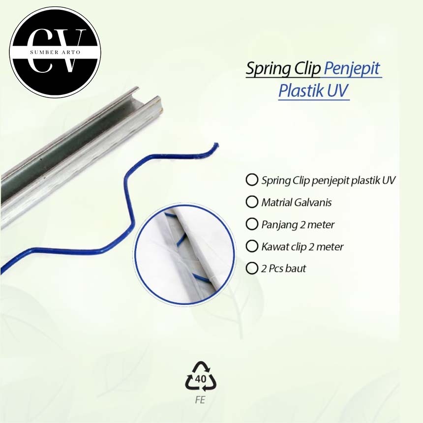 Penjepit Plastik UV Spring Clip Spring Wire 2 Meter