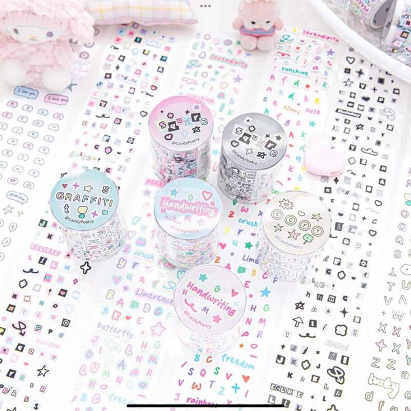 

sticker roll alfabet deco korean photocard readystock B1613