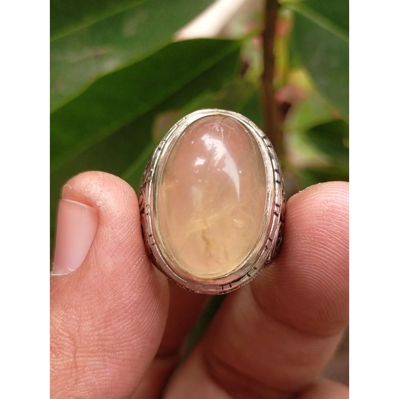cincin batu akik natural kecubung es