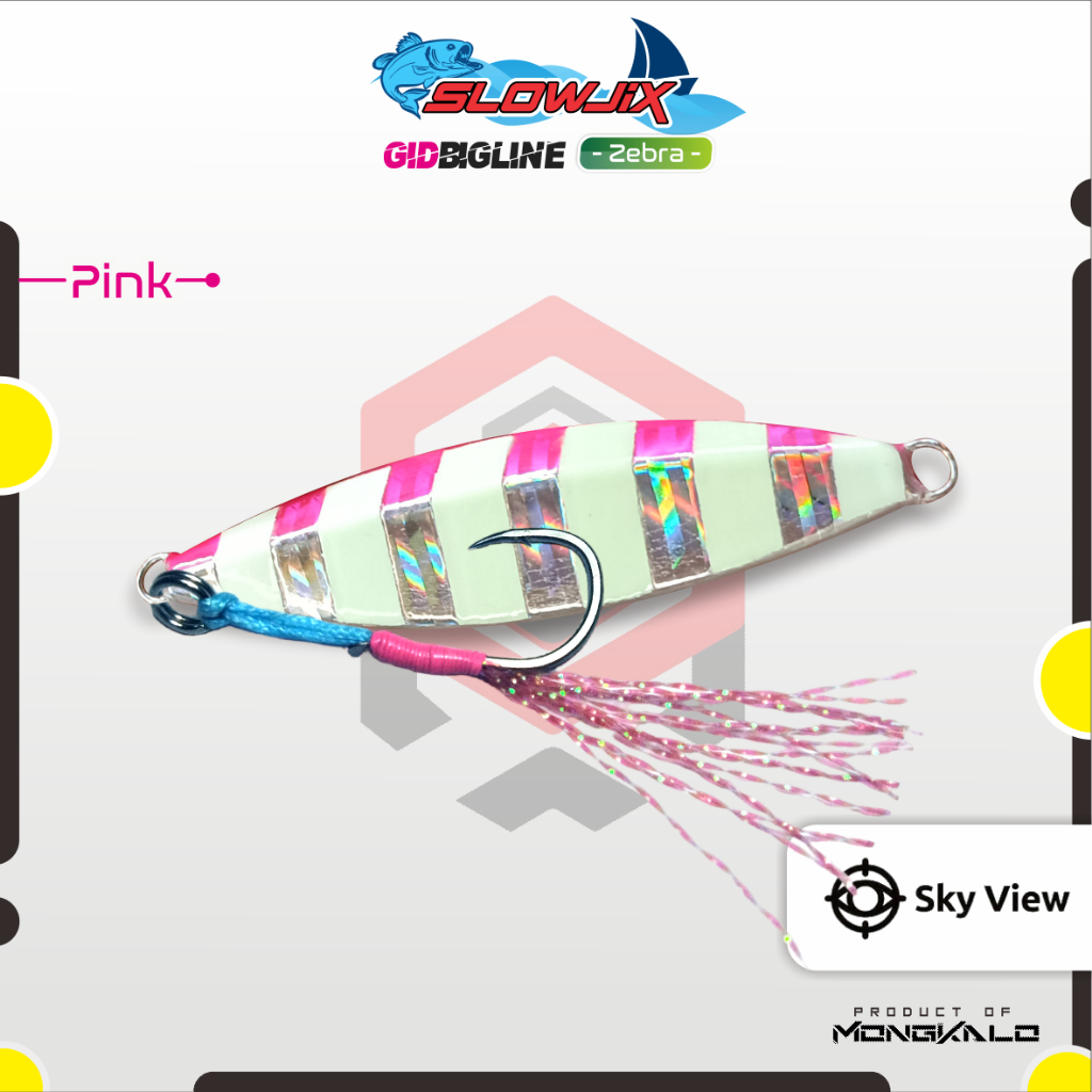 Mongkalo Slowjix Garis-Besar GID-Zebra noMotif Fluorescent 30 Pink