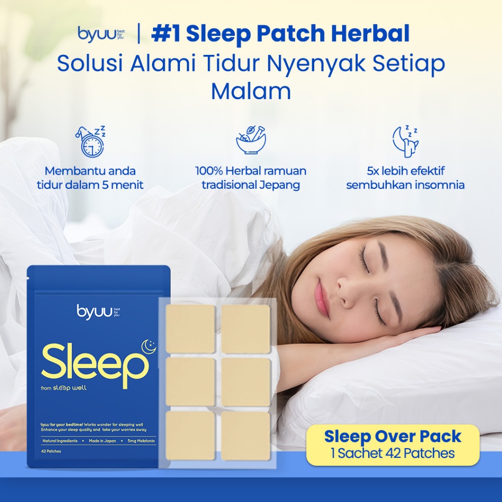 BYUU Sleep Sleeping Patch Efektif Membantu mengatur ulang jadwal tidur dengan Baik Melatonin & Gul 4