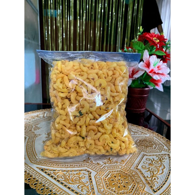 

Cemilan makaroni asin kemasan 250 gr, 500 gr, 1000 gr