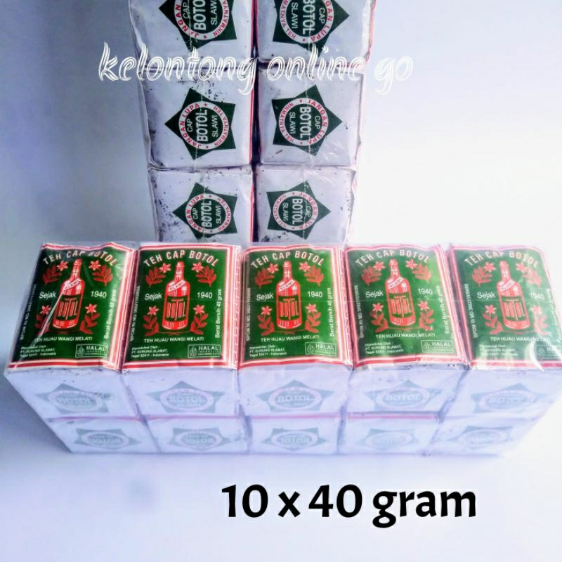 

Teh Botol Hijau 1 Pack teh hijau melati ( 10 bungkus x 40 gr )