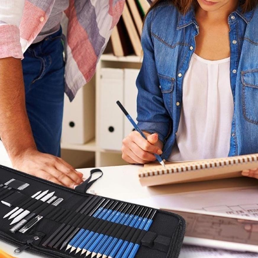 

Promo Special 33/35Pcs/Set Sketch Pencil Pisau Penghapus Dan Pensil Gambar Untuk Keperluan Sekolah Pencil Drawing Set Promo