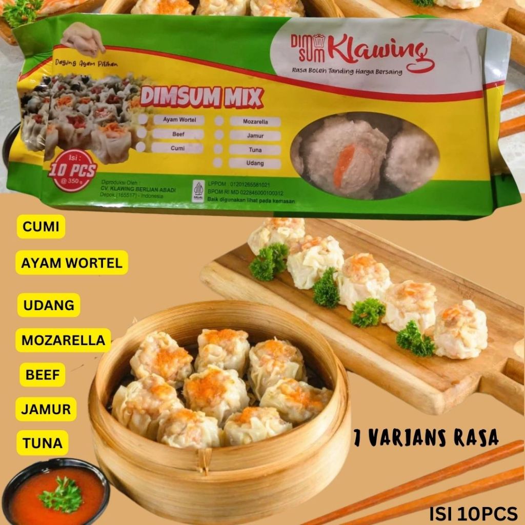 

BARU!! DIMSUM MIX KLAWING 7 VARIANS RASA ISI 10PCS