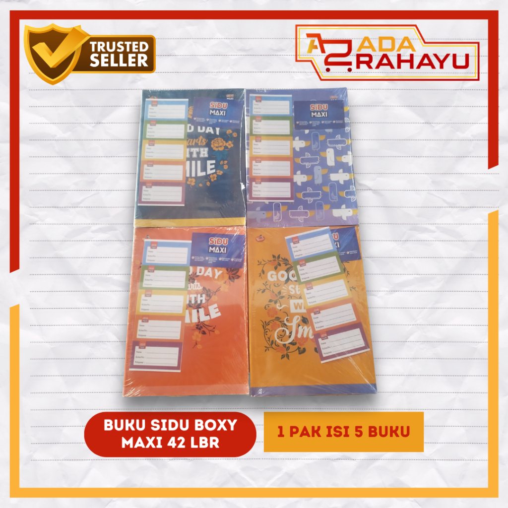 

Buku Tulis BIGBOSS BOXY MAXI SIDU Sinar Dunia 42 Lembar 1 PAK (isi 5 Buku)