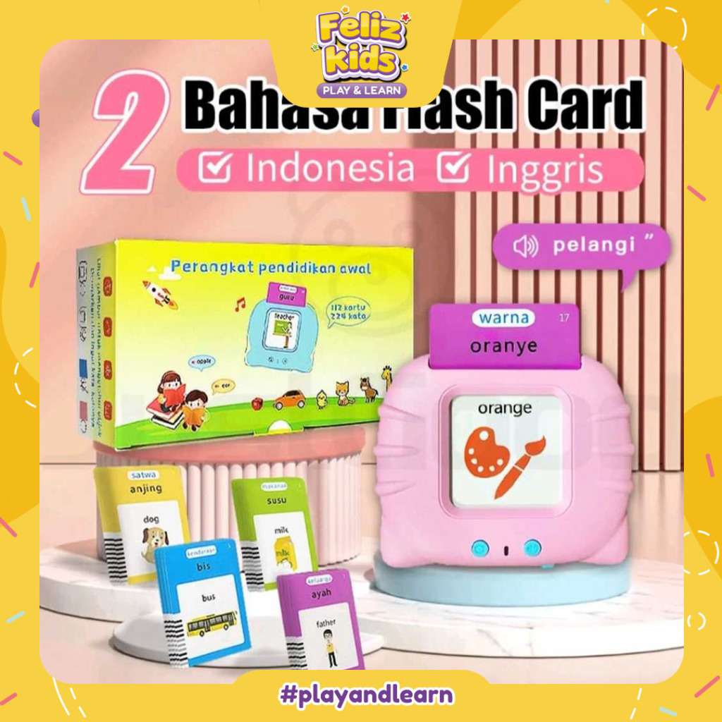 [FELIZKIDS] [FK262] FLASHCARD ANAK READER 2 BAHASA EDUKASI ANAK INDONESIA INGGRIS / FLASHCARD BELAJA