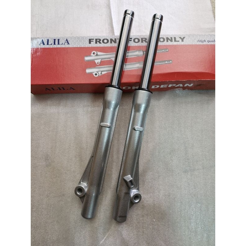 AS SHOK DEPAN KOMPLIT TABUNG HONDA SUPRA 100 (MODEL REM DEPAN TROMOL) SILVER