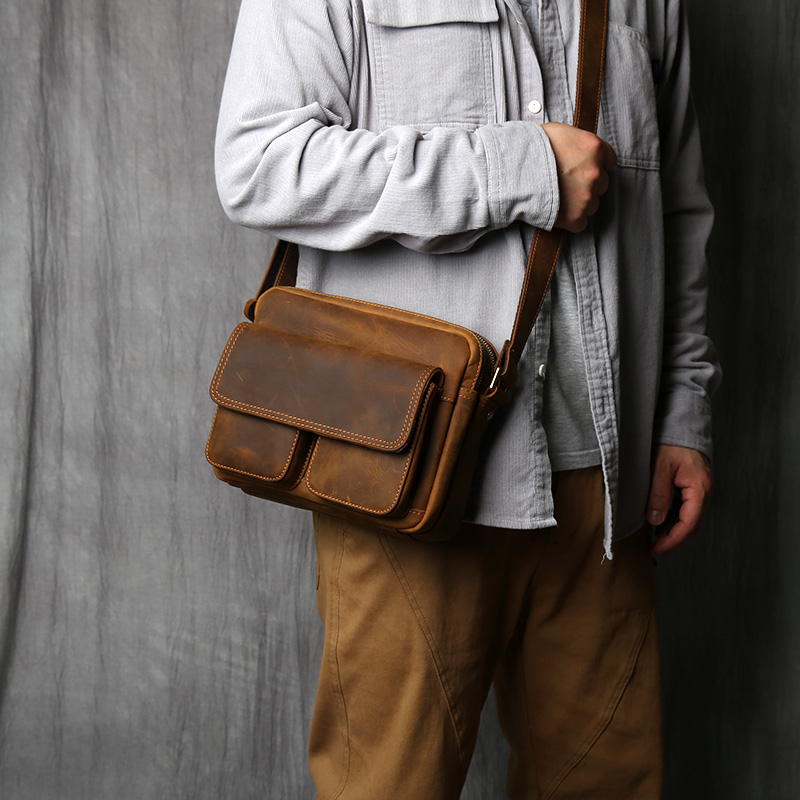 Tas selempang pria messenger kulit sapi asli