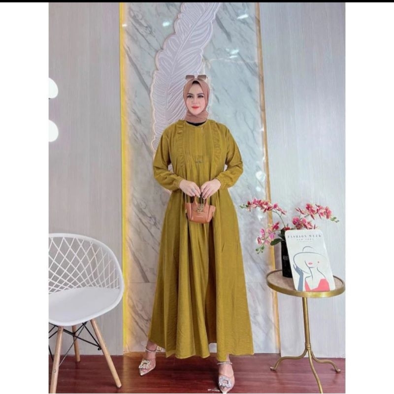 Gamis Pololinen// Gamis Pololinen Lipit // Gamis Pololinen Polos // Gamis Murah // Gamis Polin // Ga
