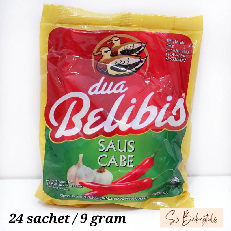 

saus sambal sachet dua belibis isi 24 sachet
