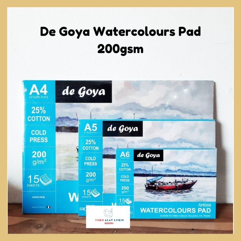 

De Goya Watercolour Pad 200gsm A6 /A5 / A4 | Kertas Cat Air