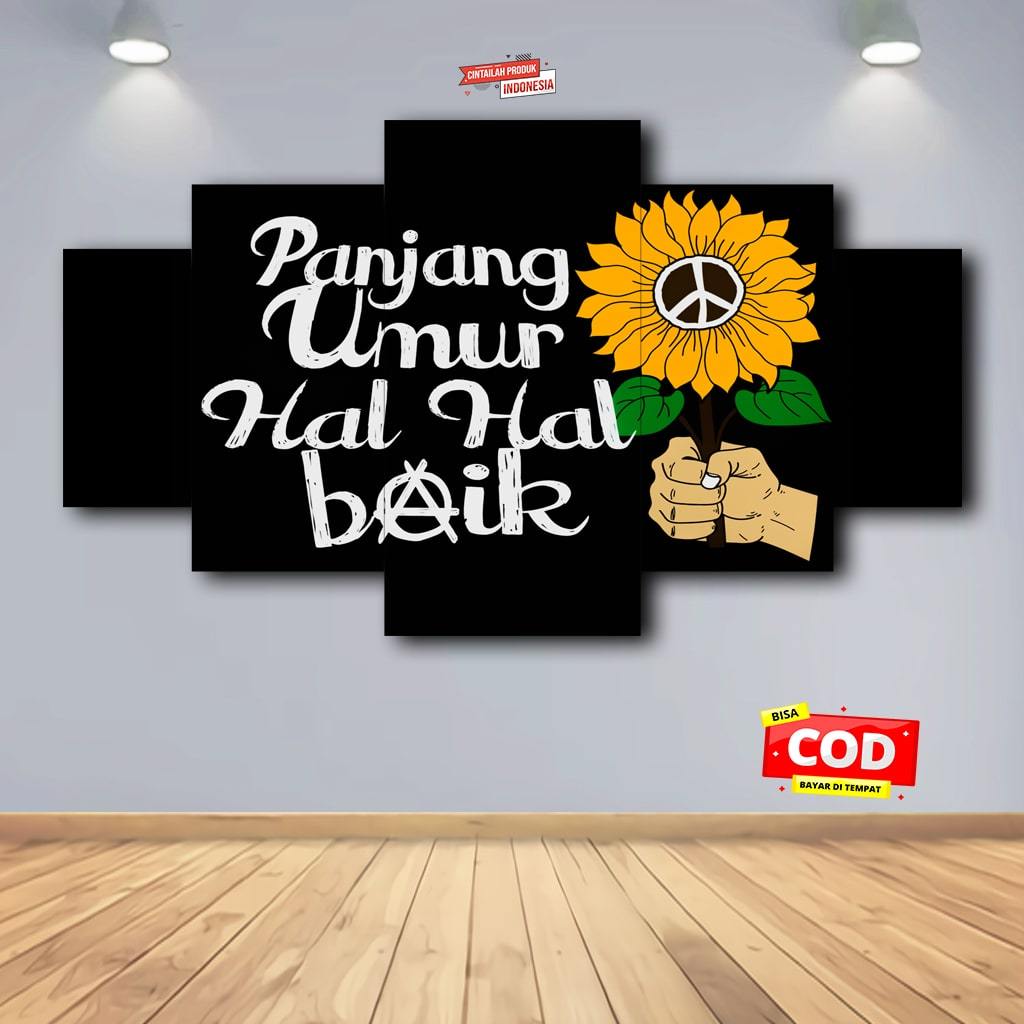 MOSENJA HIASAN DINDING POSTER KAYU PLURALISME PERDAMAIAN 1SET COMBO5