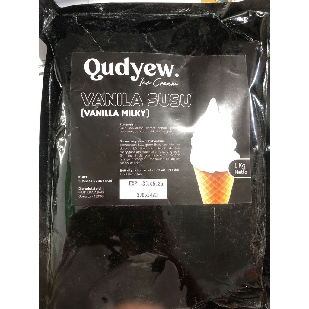 

Soft Ice Cream Powder vanilla milky / Bubuk es krim Qudyew Murah manis