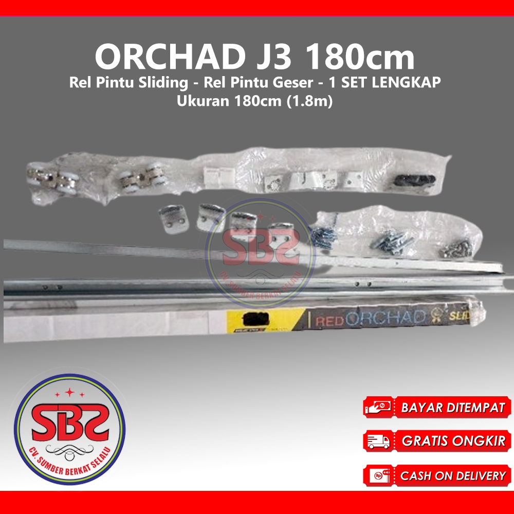 REL SLIDING J3 ORCHAD - Rel Pintu Dorong - Sliding Rail Galvanis - Sliding Track - Rel Pintu 1.8m