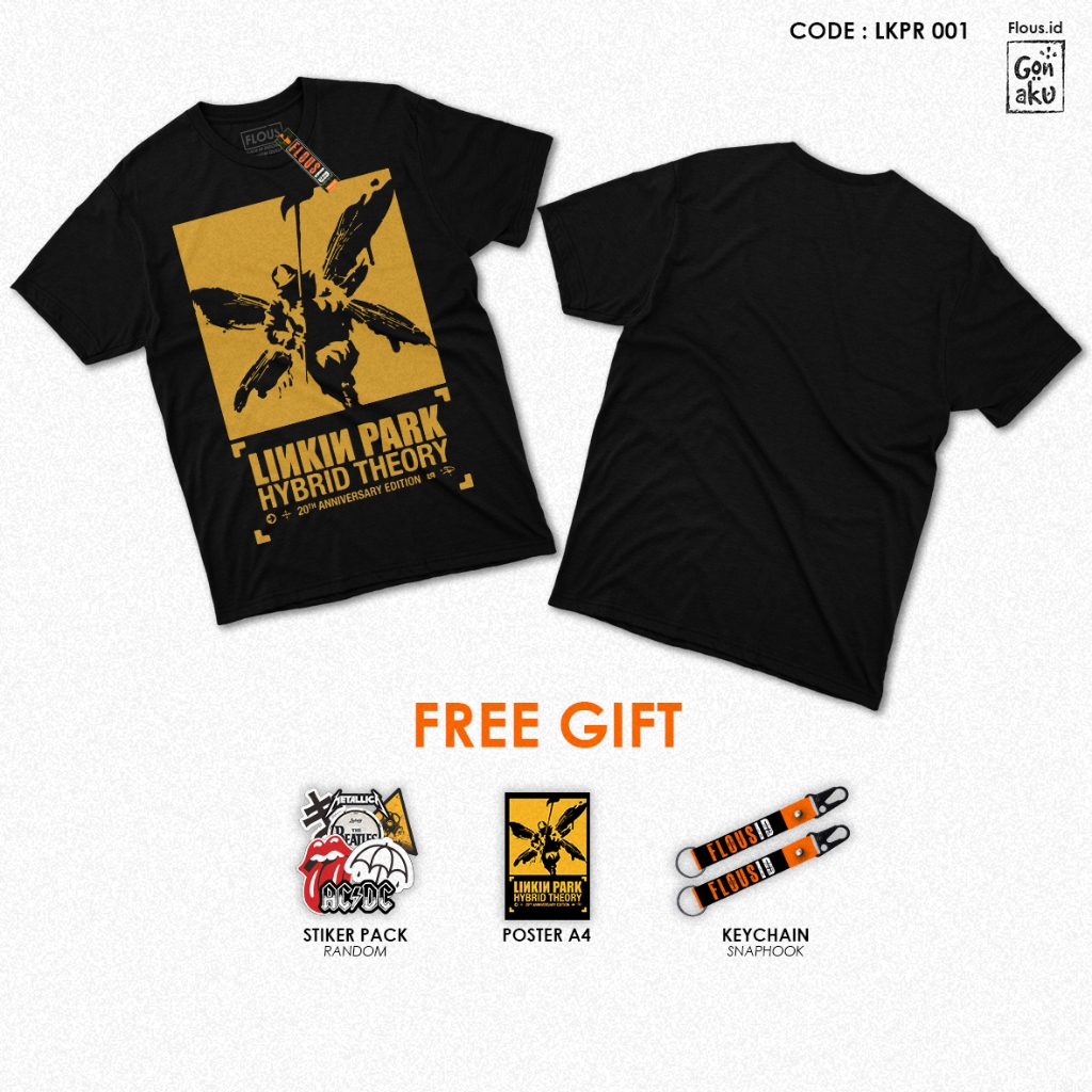 LKPR 001 - Kaos Band PREMIUM Linkin Park Hybrid Theory 20th Anniversary Edition - Oversize - Reguler
