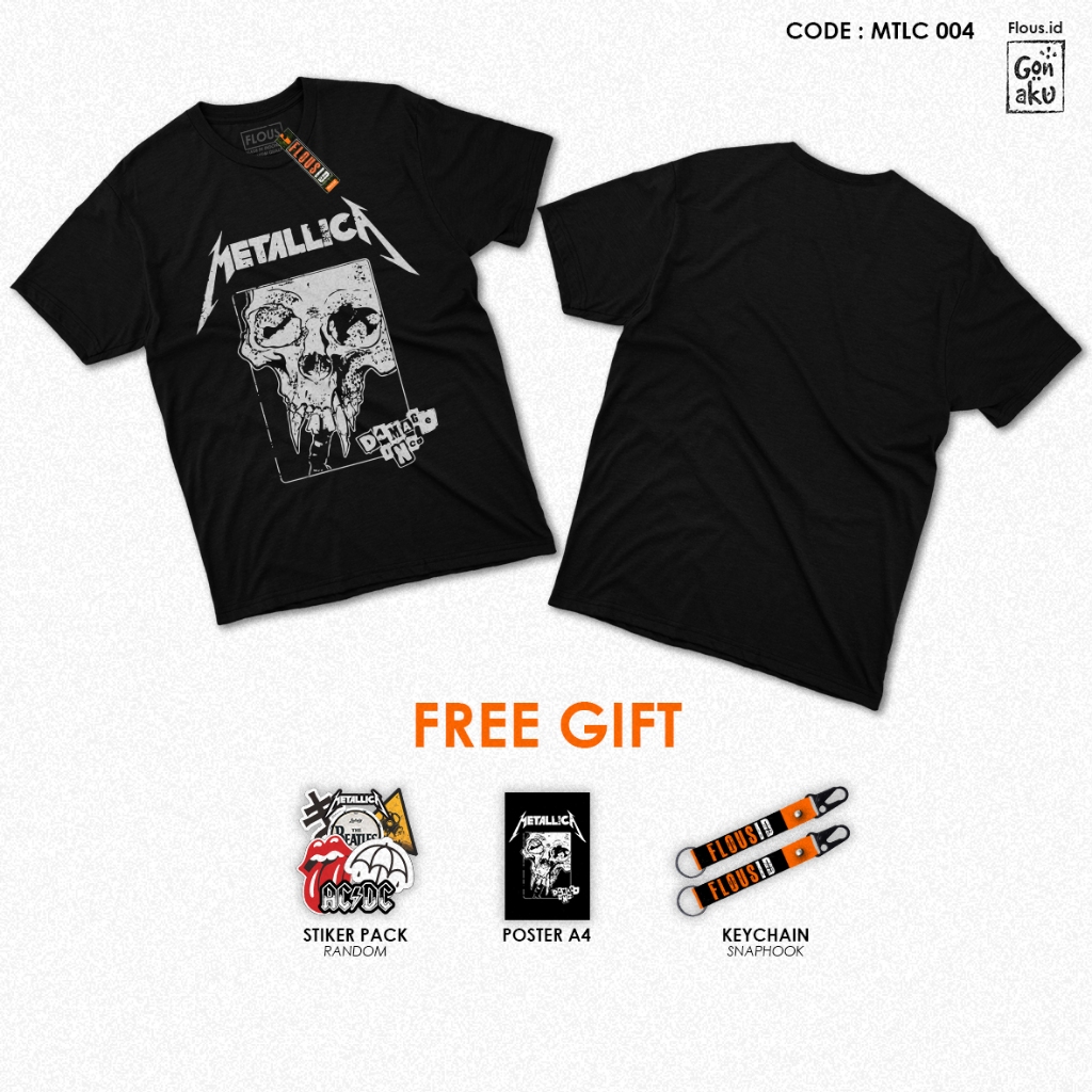 MTLC 004 - Kaos Band Metalica Damage Inc. - Kaos Band T-shirt Music Metal Slow Rock Hardcore - Flous