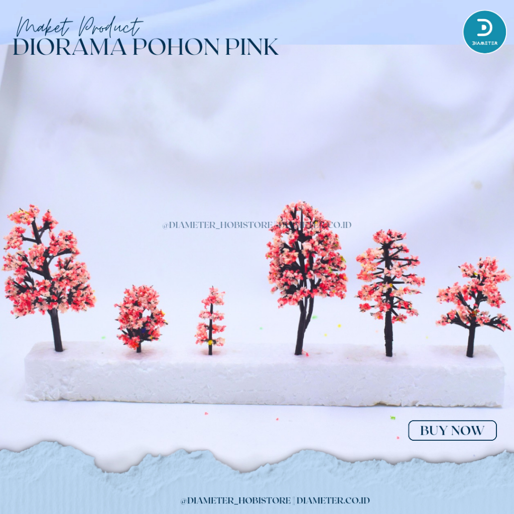 Bahan Maket Diorama Pohon Sakura Pink