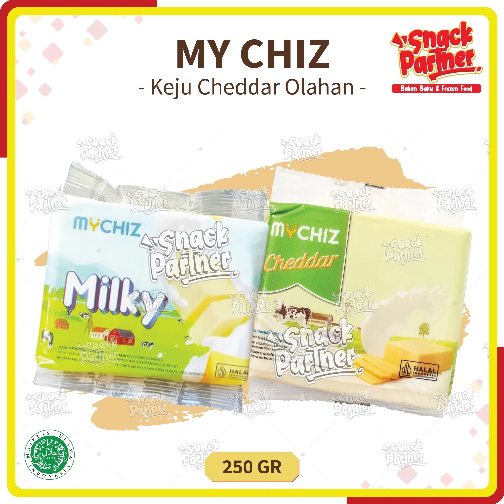 

MY CHIZ 250 GR - Keju Cheddar / Milky Susu MyChiz Balok Olahan Martabak Manis Terang Bulan Roti Bakar Kraft Meg Prochiz