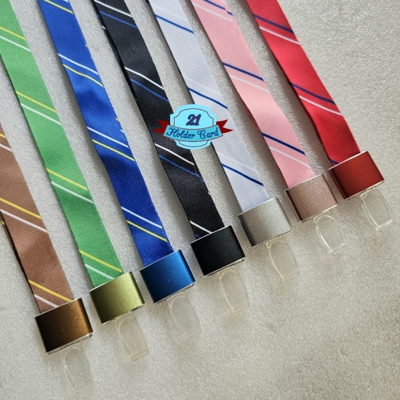 

Tali Lanyard Id Card Motif Salur Aluminium Akrilik Gantungan Tali Id Card