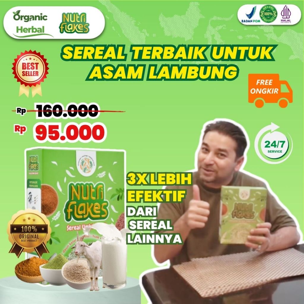 

Nutriflakes Sereal Original Umbi Garut Dan Daun Kelor - Ampuh Mengatasi Asam Lambung Maag Dan Gerd