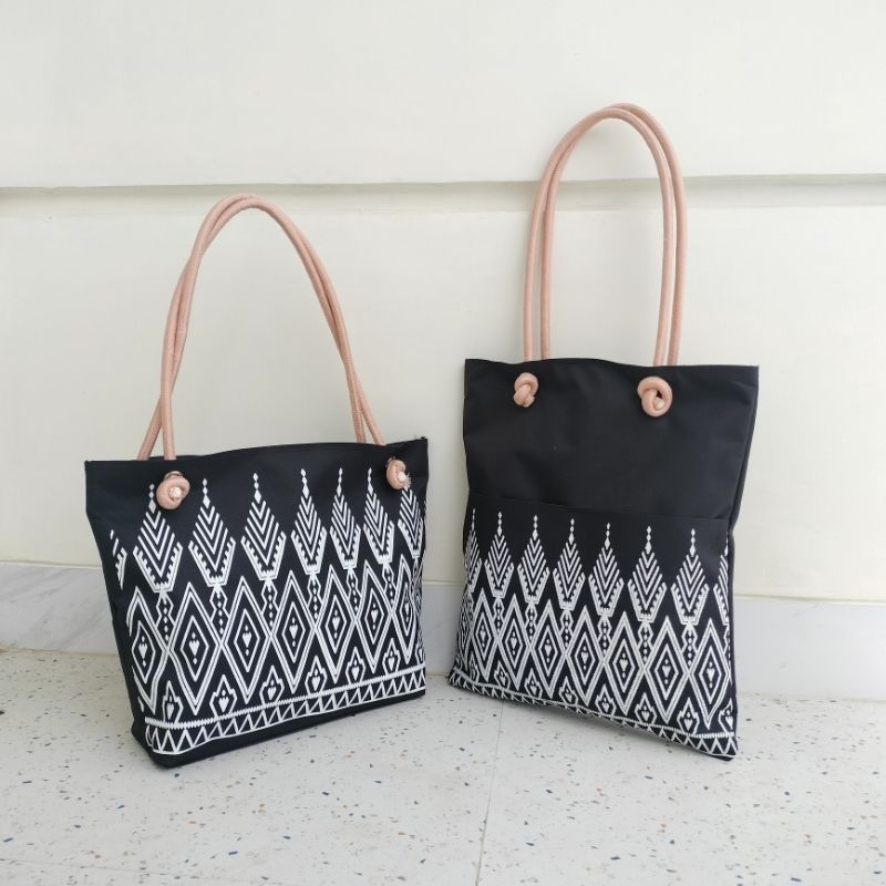 ALDIBAG STORE- Totebag Aesthetic Couple kanvas Tas Wanita Totebag Tali Sumbu Penutup Resleting CMNCS