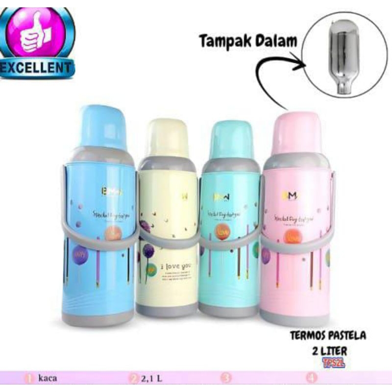 Termos Air Panas Pastel Kapasitas 2.1 Liter