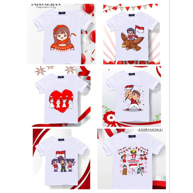 kaos anak 17 agustusan/kaos anak edisi kemerdekaan/atasan anak dirgahayu|baju anak agustusan terbaru