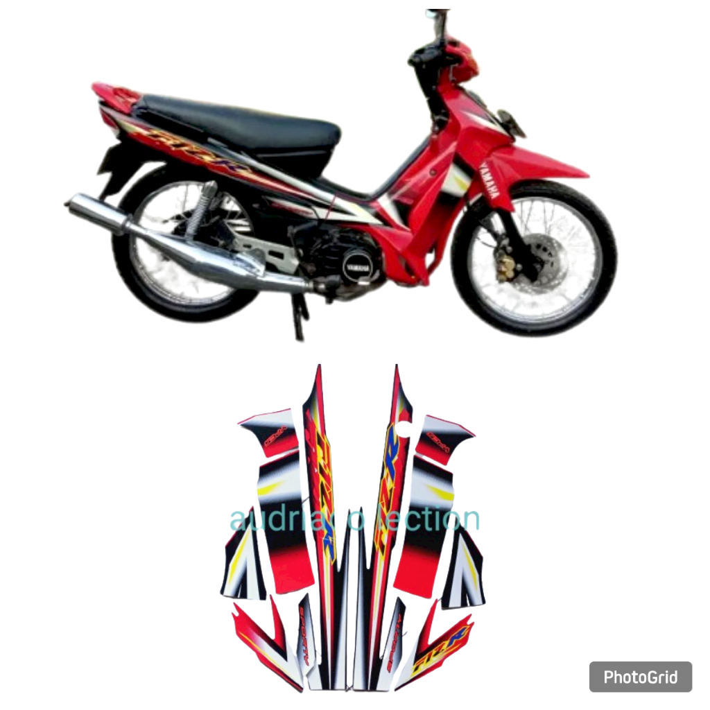 Stiker Striping Motor Yamaha F1ZR 2003 sporty hitam-merah