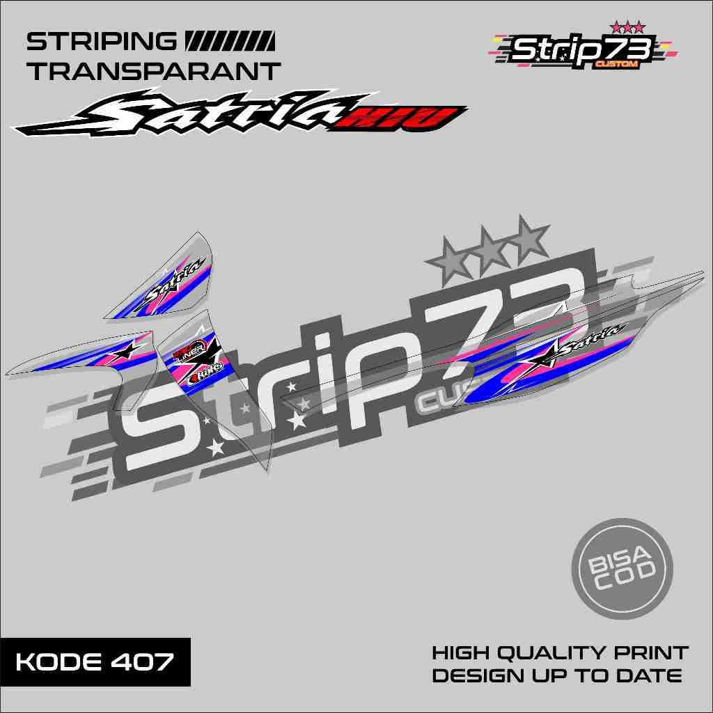 407 STRIPING TRANSPARAN SATRIA HIU - STRIPING TRANSPARAN SATRIA HIU PREMIUM GRAFIK