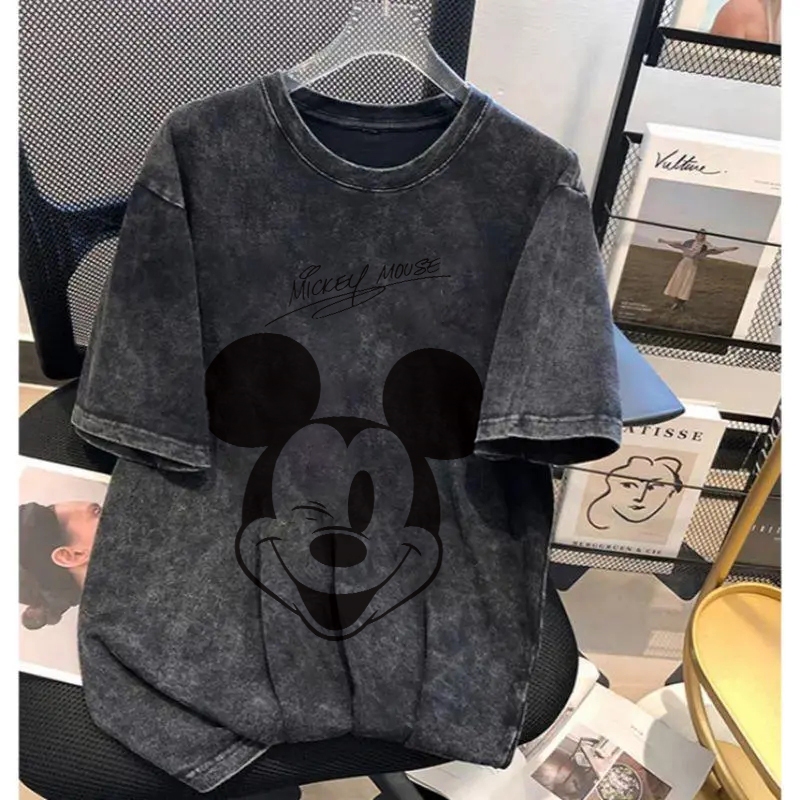 KOIKOO Baju Kaos Oversize kaos oversize wanita kaos wanita lengan panjang kaos wanita | kaos mickey 